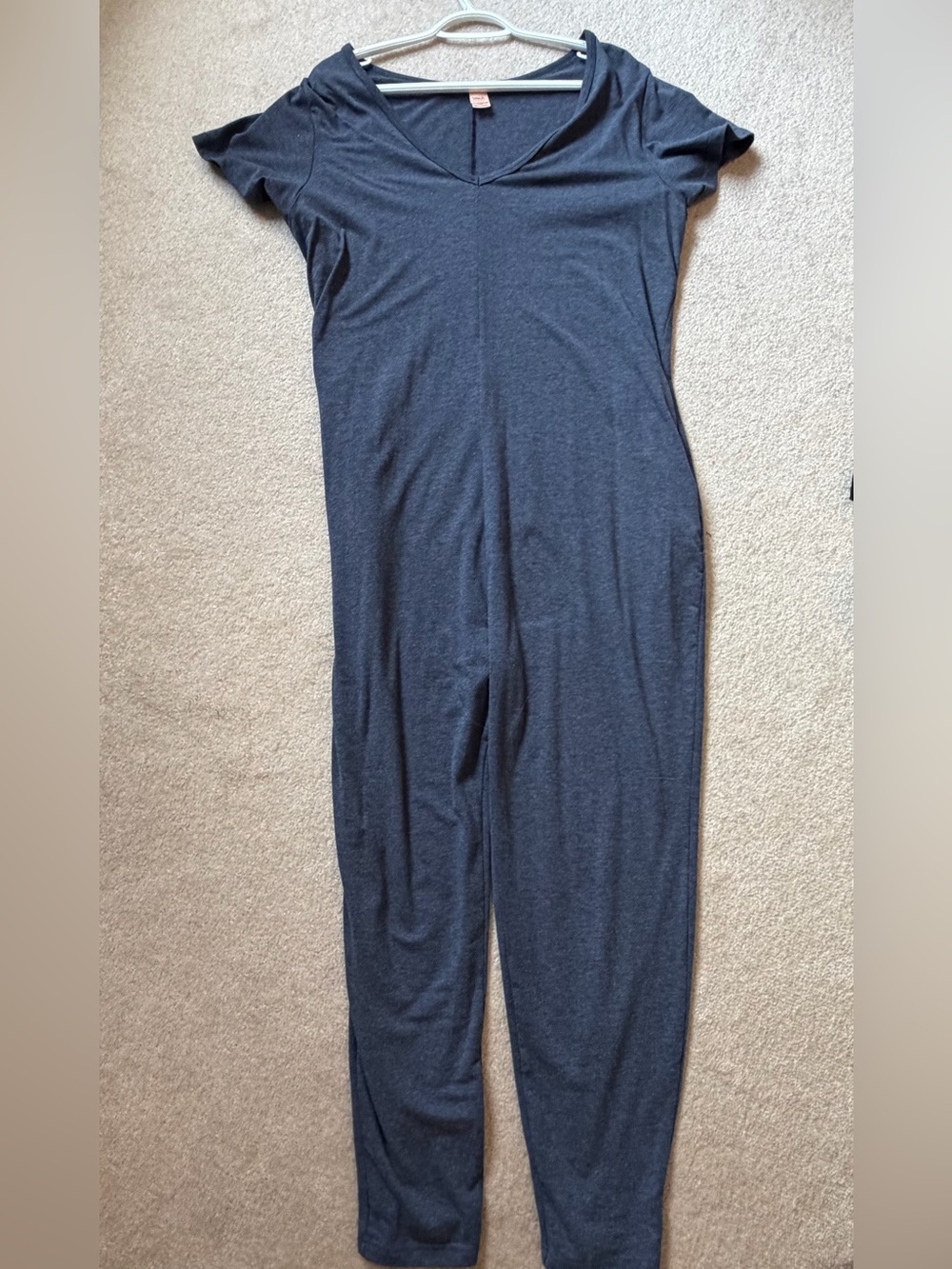Smash + Tess Heathered Blue V-Neck Short-Sleeve Romper